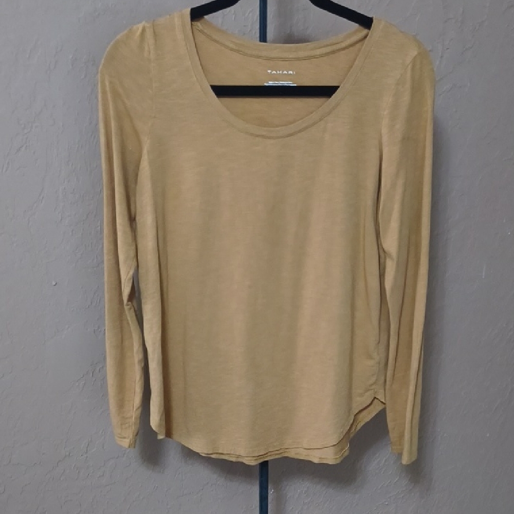 Tahari Brown Long Sleeve Women's Tee Size Small